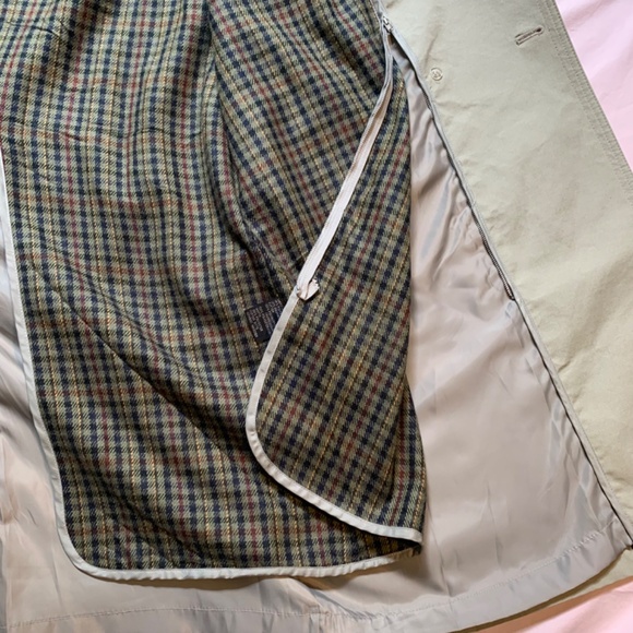 Vintage Trench Coat in Khaki Green Men’s Belted Double Breasted Size L - Picture 6 of 9